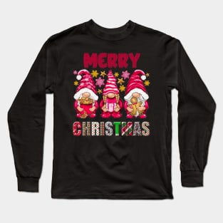 Merry Christmas Gnome Family Funny Xmas Tree Women Men Kids Long Sleeve T-Shirt